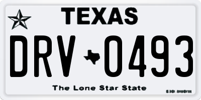 TX license plate DRV0493
