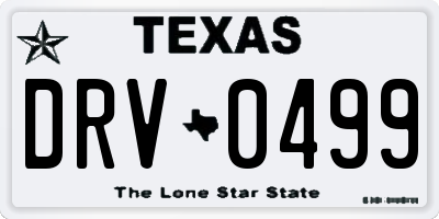 TX license plate DRV0499