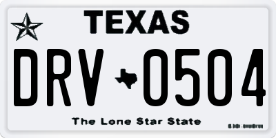 TX license plate DRV0504