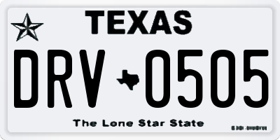 TX license plate DRV0505