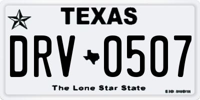 TX license plate DRV0507