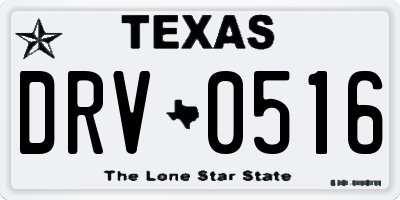 TX license plate DRV0516