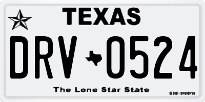 TX license plate DRV0524