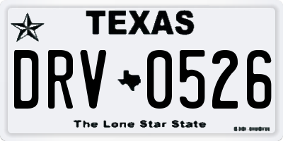 TX license plate DRV0526
