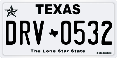 TX license plate DRV0532