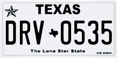 TX license plate DRV0535