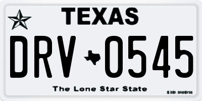 TX license plate DRV0545