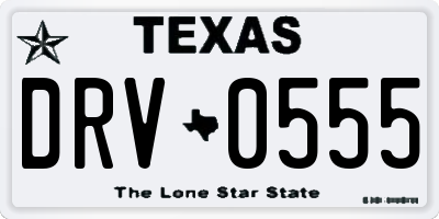 TX license plate DRV0555