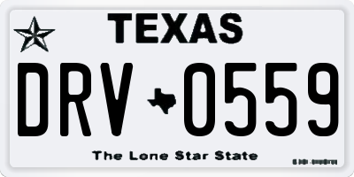 TX license plate DRV0559