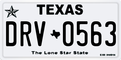 TX license plate DRV0563