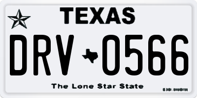 TX license plate DRV0566