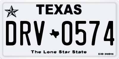 TX license plate DRV0574