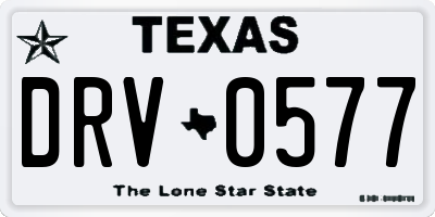 TX license plate DRV0577
