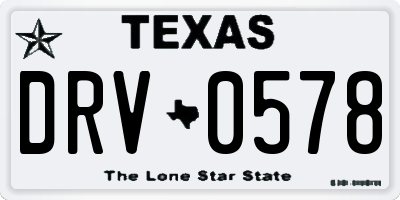 TX license plate DRV0578