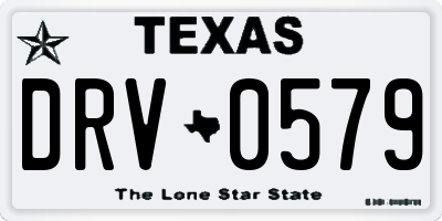 TX license plate DRV0579