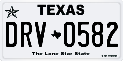 TX license plate DRV0582