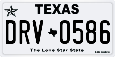 TX license plate DRV0586
