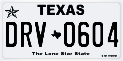 TX license plate DRV0604