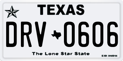 TX license plate DRV0606