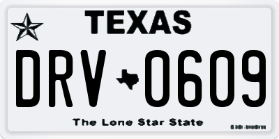 TX license plate DRV0609