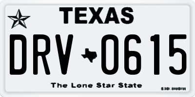 TX license plate DRV0615