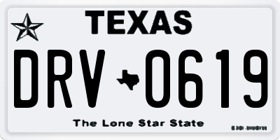 TX license plate DRV0619