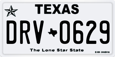 TX license plate DRV0629