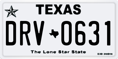 TX license plate DRV0631