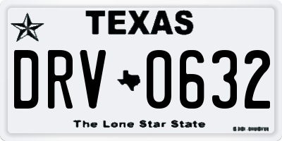 TX license plate DRV0632