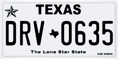 TX license plate DRV0635