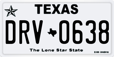 TX license plate DRV0638