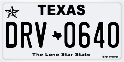 TX license plate DRV0640