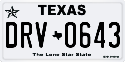 TX license plate DRV0643