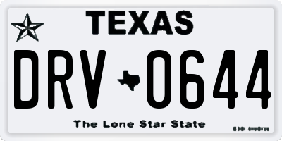 TX license plate DRV0644