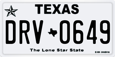 TX license plate DRV0649