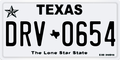 TX license plate DRV0654