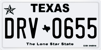TX license plate DRV0655