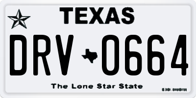 TX license plate DRV0664
