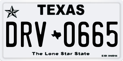 TX license plate DRV0665