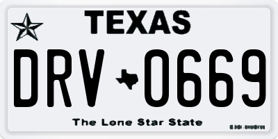 TX license plate DRV0669