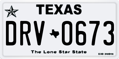 TX license plate DRV0673