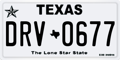 TX license plate DRV0677