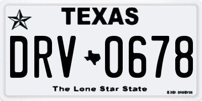 TX license plate DRV0678