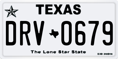 TX license plate DRV0679