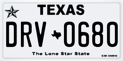 TX license plate DRV0680