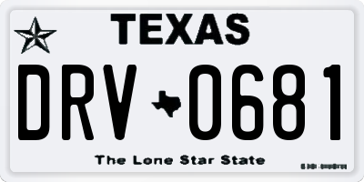 TX license plate DRV0681