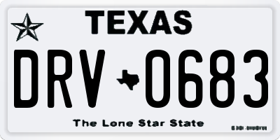 TX license plate DRV0683