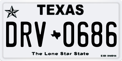 TX license plate DRV0686
