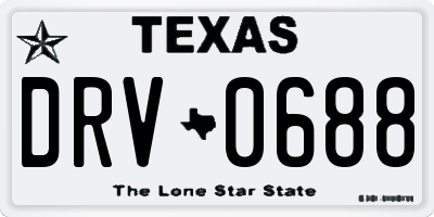 TX license plate DRV0688