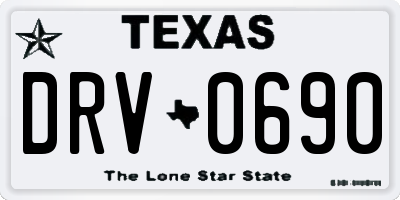 TX license plate DRV0690